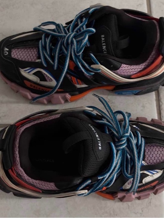 Balenciaga Other - Balenciaga Pink & Black Multi-Accent Track Sneakers